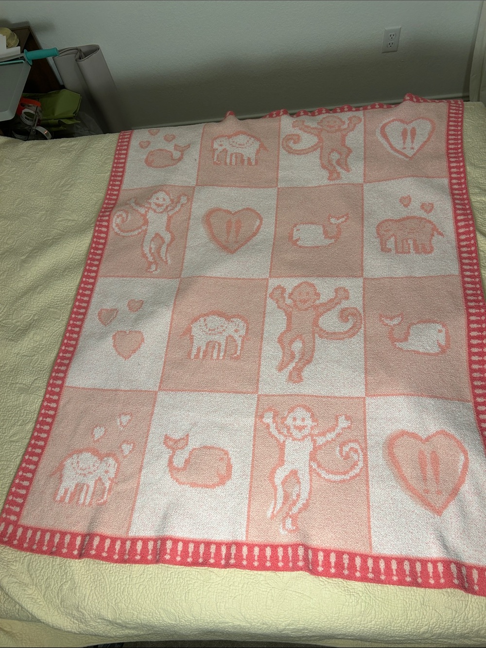 Roller Rabbit Pink and Preppy Animal Patchwork Throw